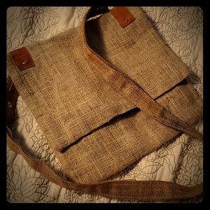 Burlap cross body